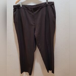 JM Collection Woman Brown Stretch Dress Pants 20WP Plus Size